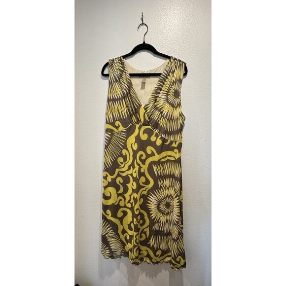 I.E. WOMAN Plus Size 1X Colorful Print Sleeveless Mesh Dress Artsy V Neck Boho - Picture 1 of 9